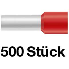 500 Endhülsen 1,00/14mm rot,isoliert