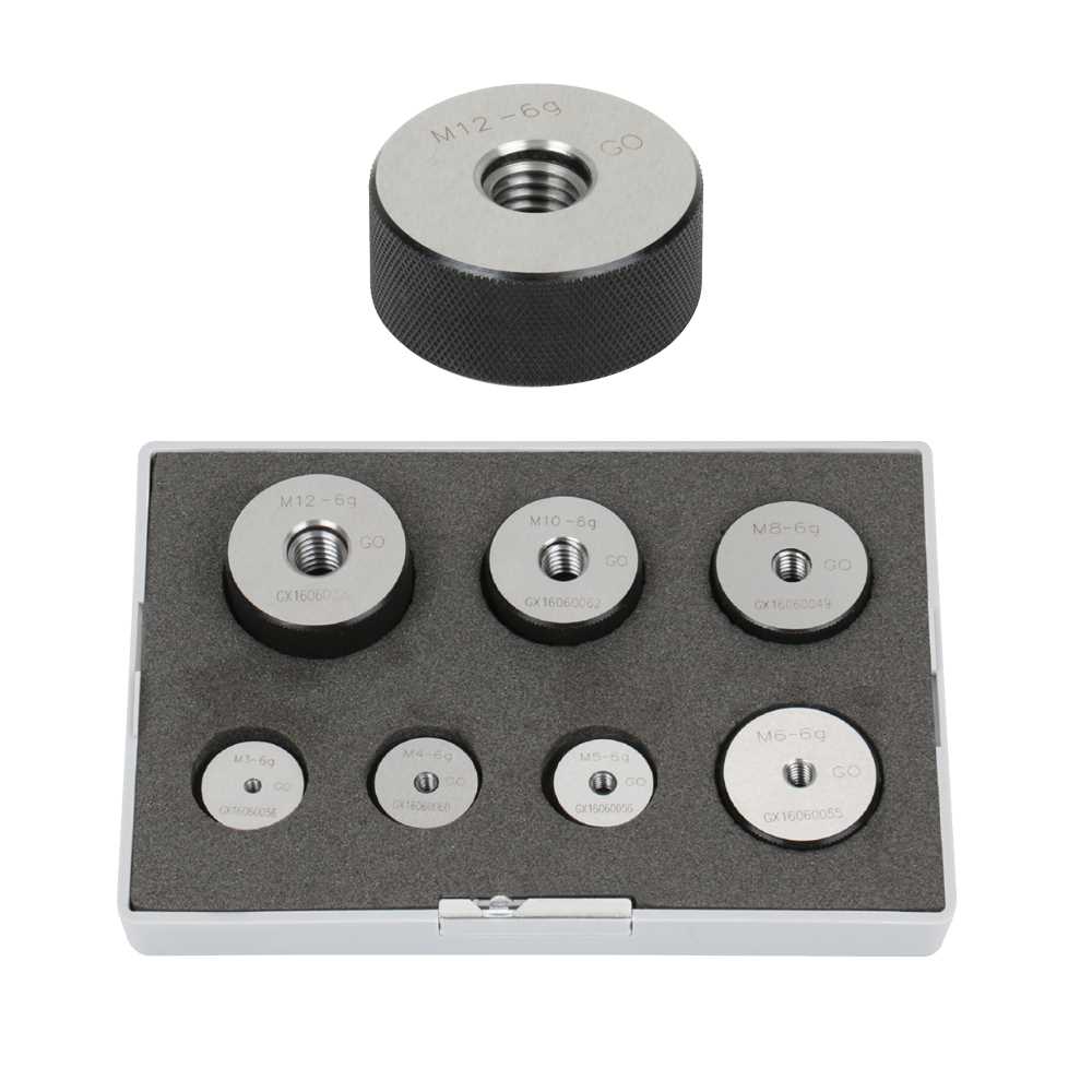 Gewinde-Gut-Lehrring-Satz M3-M12,7-tlg. metrische Regelgewinde