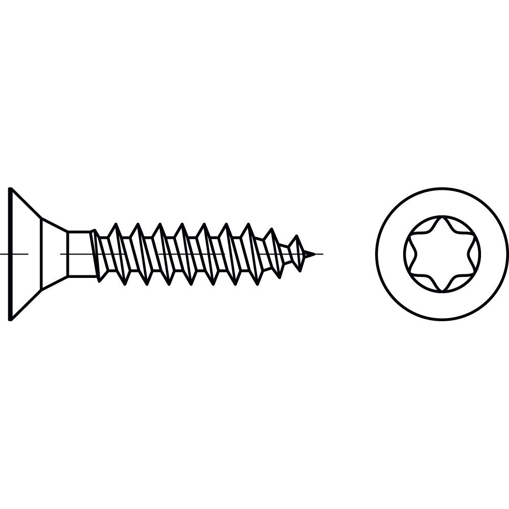 Senkspanplattenschraube CE A2 5 x 50 TX ROSTBESTÄNDIG VOLLGEWINDE VE=S VP=200
