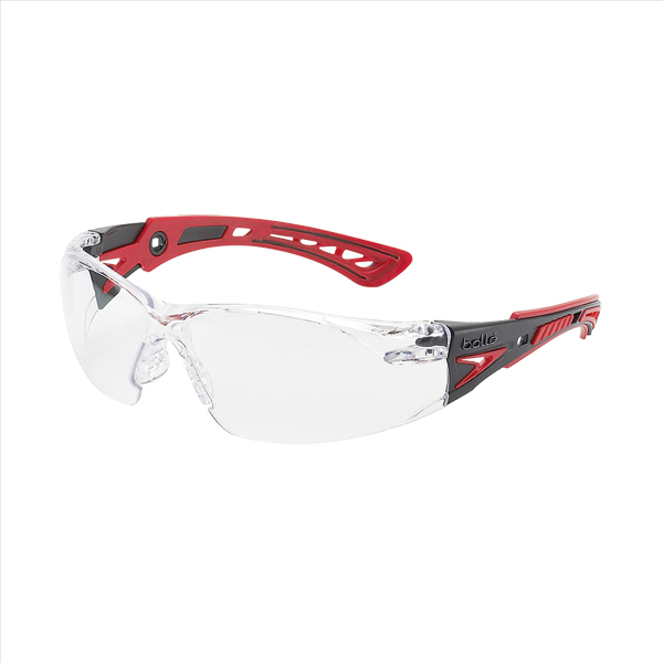 Bügelschutzbrille Rush+ klar rot/schwarz EN 166 2C-1,2  UV-Schutz