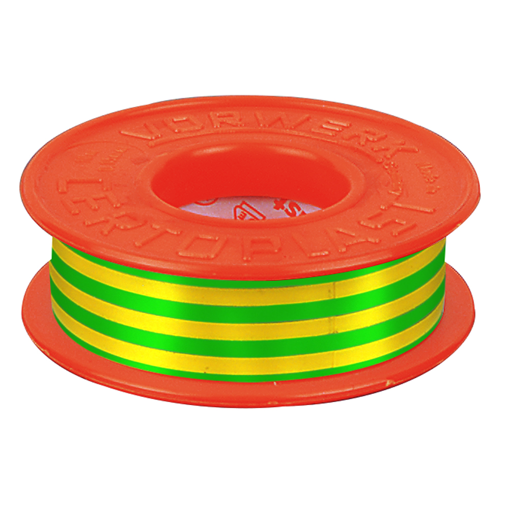 Elektroisolierband PVC ÖVE gelb/grün 15x0,2mmx10m,kältefest,selbstklebend