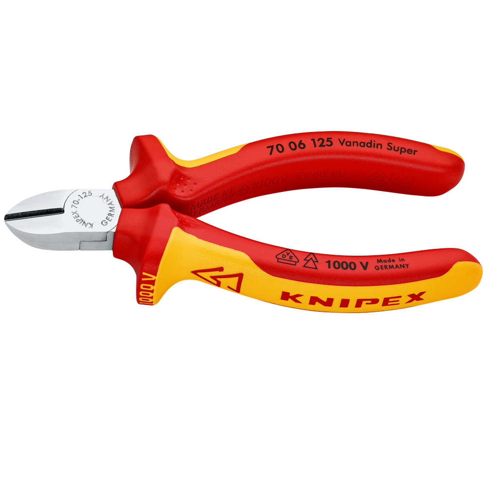 Seitenschneider EN60900 125mm verchromt Kopf poliert,isolierte Schenkel