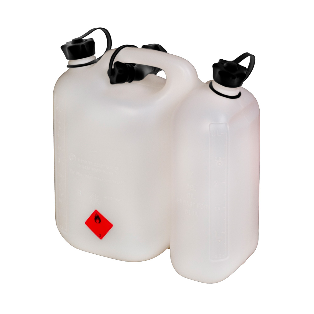 Kanister mit zwei Kammern 3 und 5 Liter aus Kunststoff,für Motorsägen