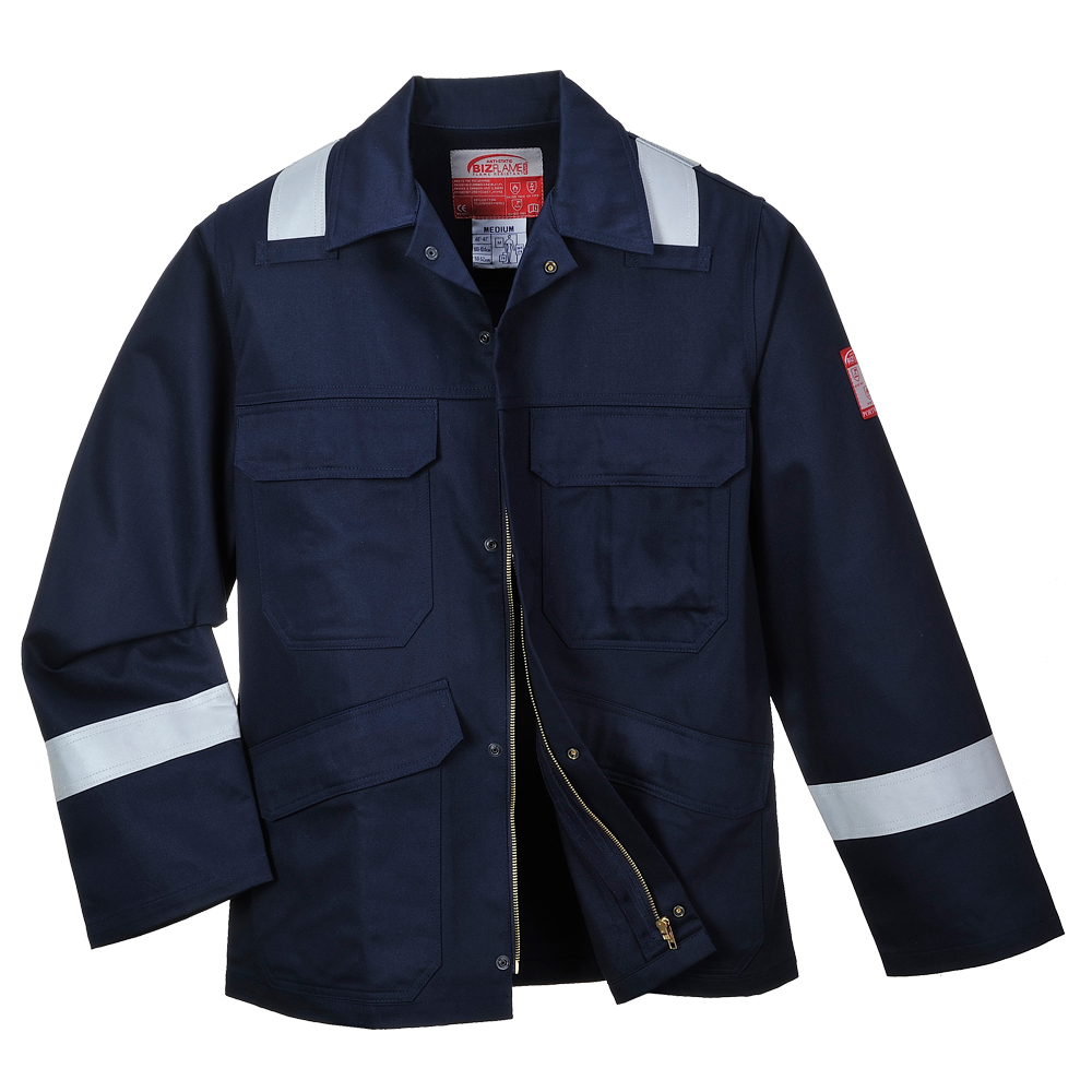 Schweißerschutzjacke TOP Gr.L marine EN11611 KL.1,EN11612,EN1149