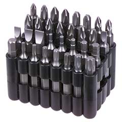 Schraubklingen-Satz 1/4" 32-teilig,75mm Universal-Bits in Box,extra lang