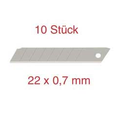 10 Stück Scharfschnitt-Abbrechklinge glatt,0,7x22mm