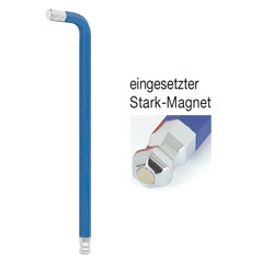 Blue-Ball-Kugelkopf6-kant 4,0mm mit Magnet,extra lang