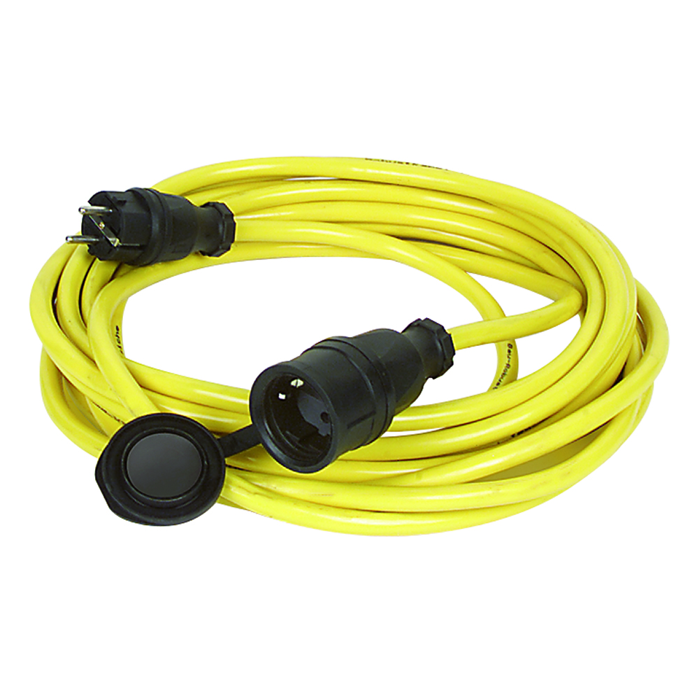 Verlängerungskabel 230V/16A,10m 3x1,5mm² Baurobust K35,IP44,Stecker-und Kupplung