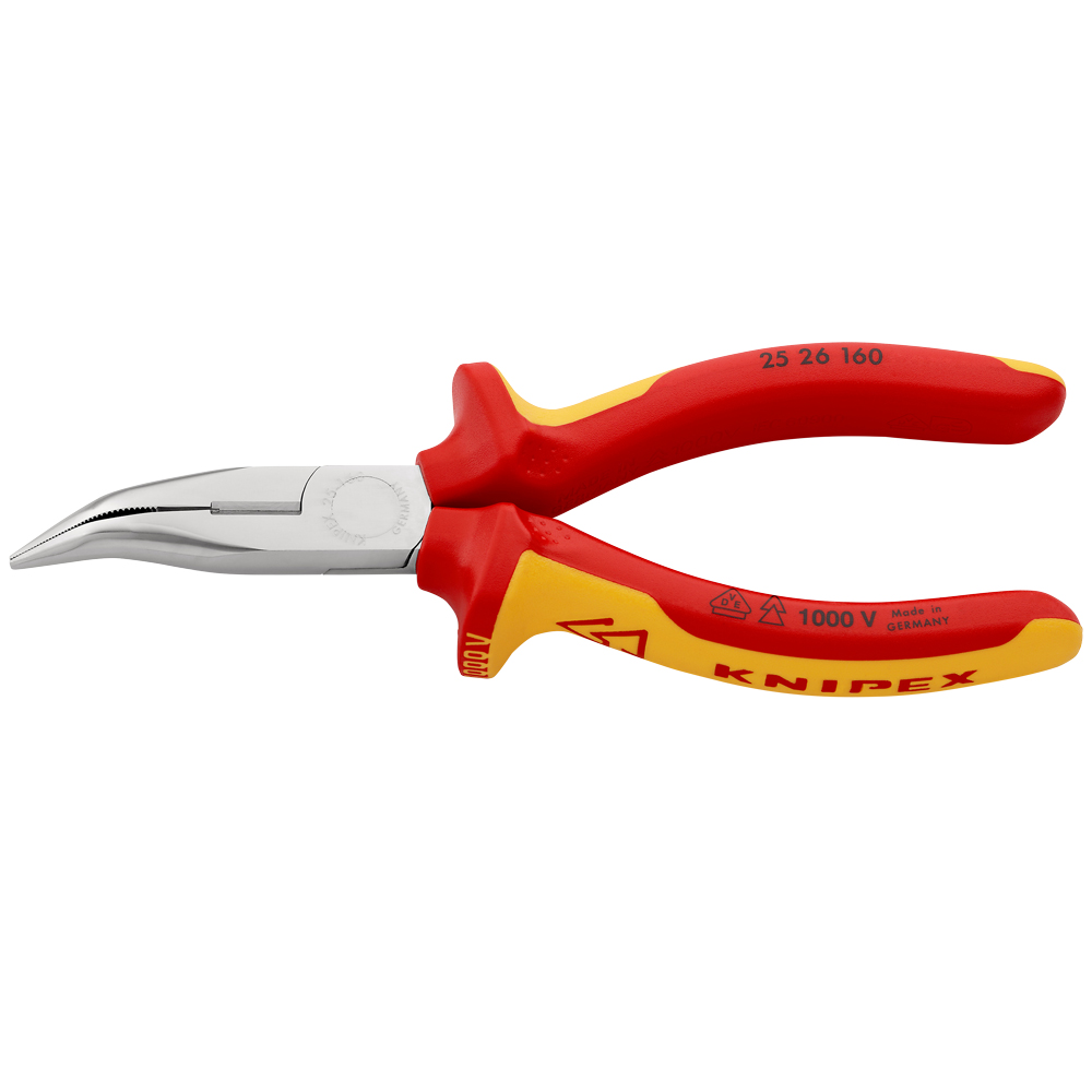 Storchenschnabelzange EN60900 160mm gebogen,verchromt,geprüfte PVC-Hüllen