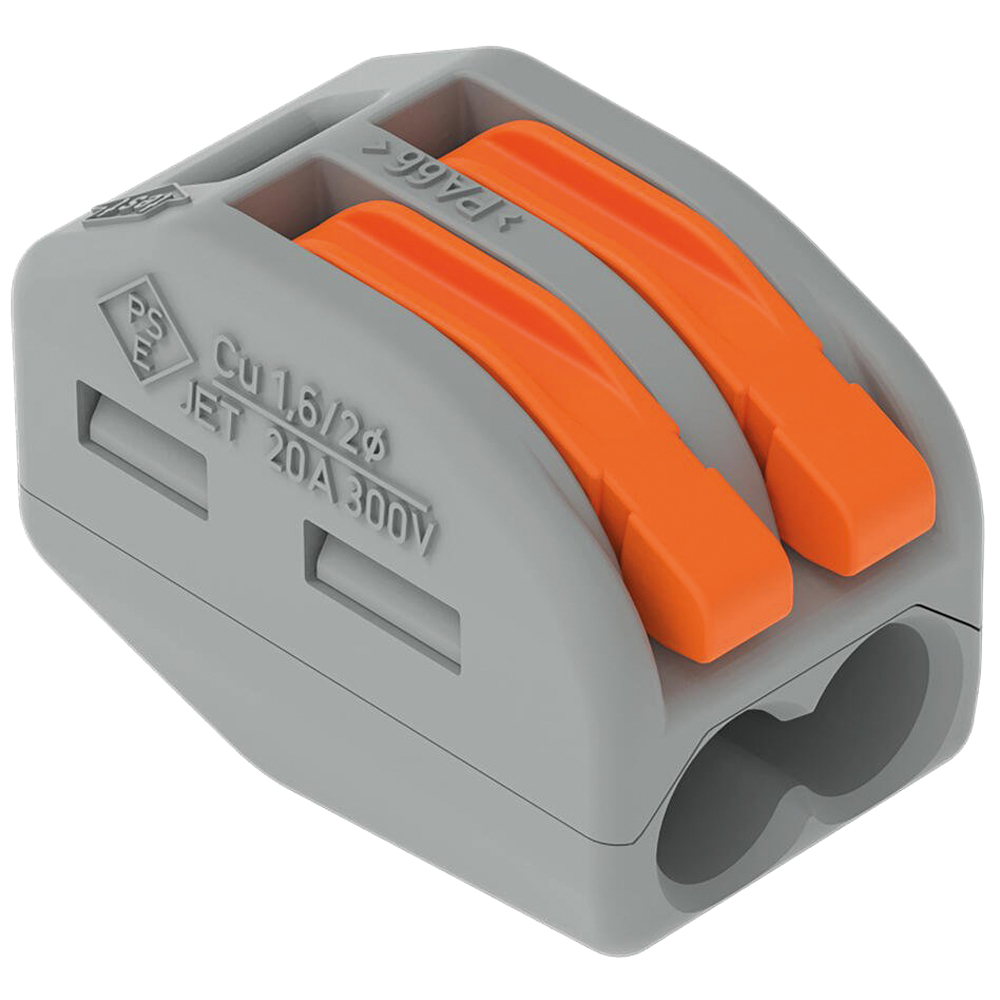 Verbindungsklemme, 2-Leiter-Klemme mit Hebeln, grau, 50 Stk. Pkg.