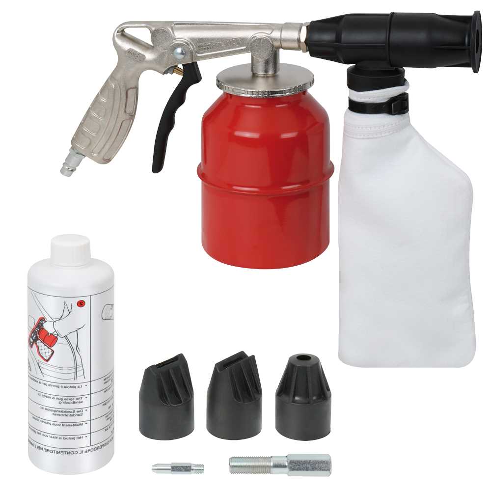 Sandstrahl-Set Spot-Jet Recycling,mit 4 Mundstücken,2 Düsen und Strahlmittel