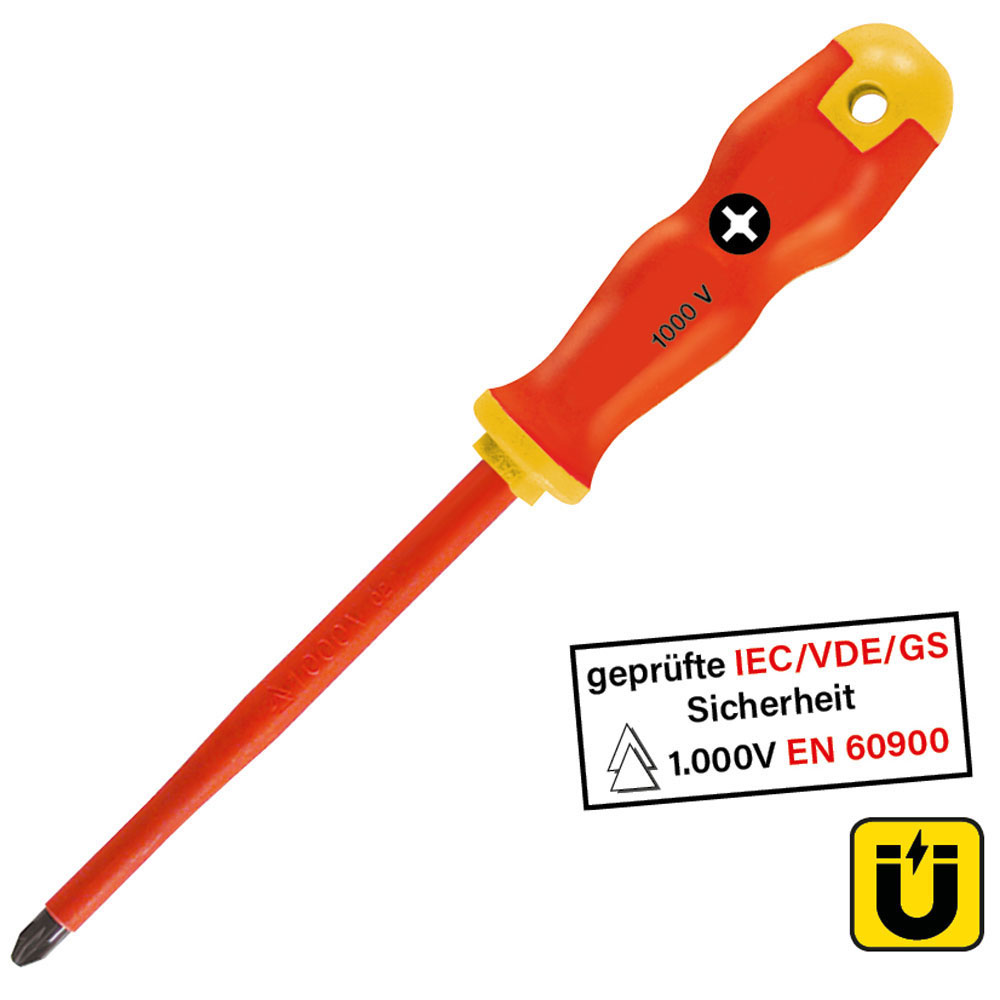 IE-SI GRIP Schraubenzieher PH3x150mm Antirutsch-Heft,nach EN60900/1000 Volt