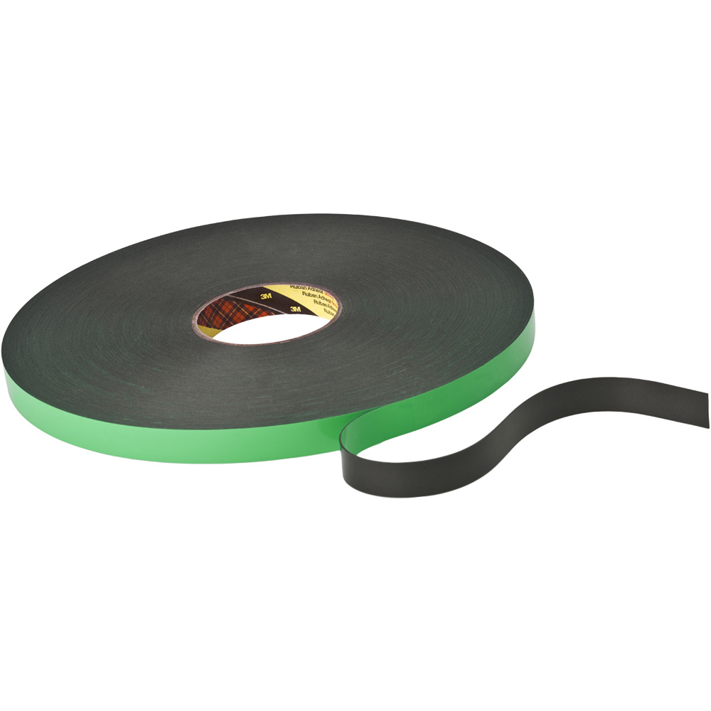 Klebeband 3M PE doppelseitig schwarz 19x0,8mmx66m,bis 90°C