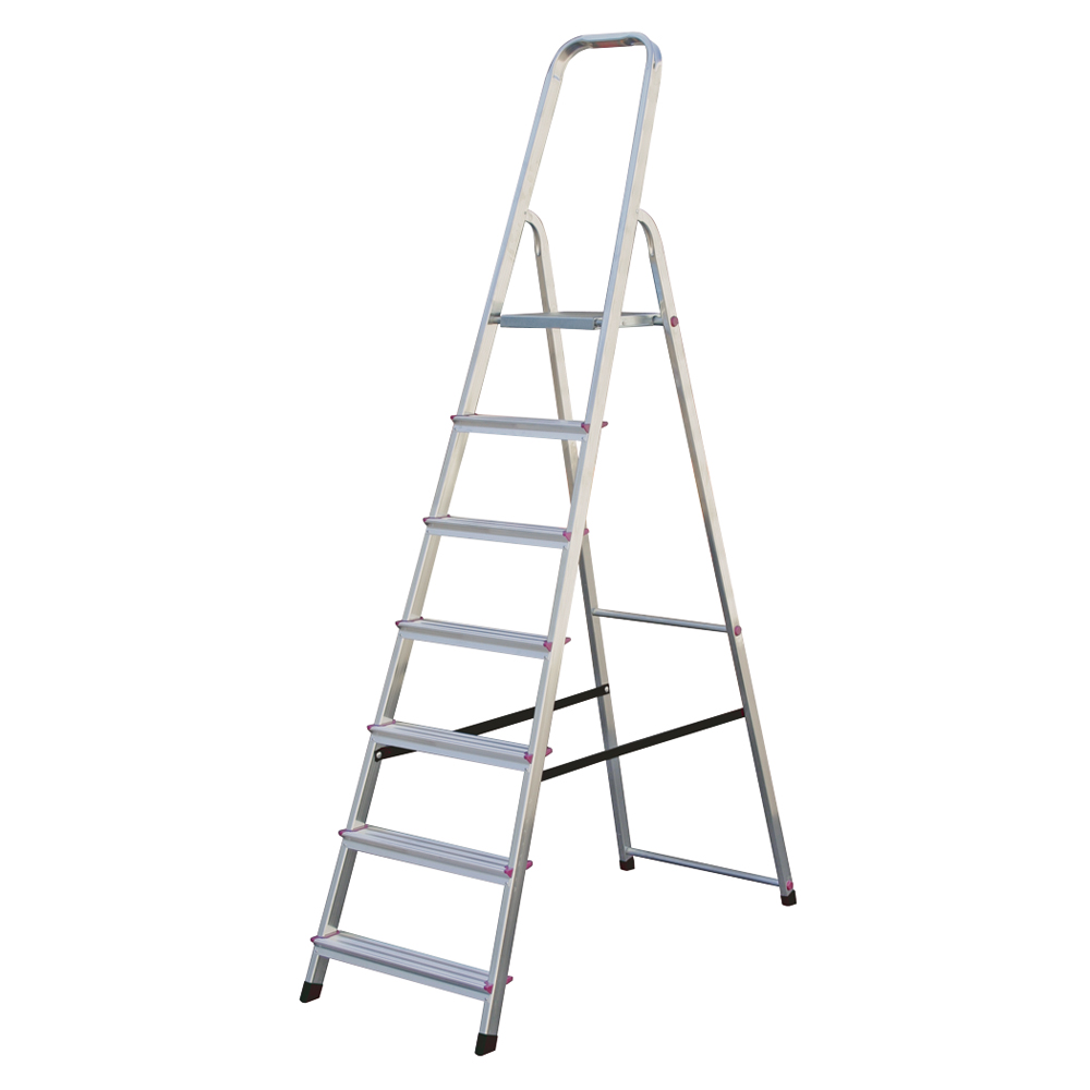 Plateau-Leiter,Plateau 1,43m Stahlblechplateau mit rutschfestem Belag