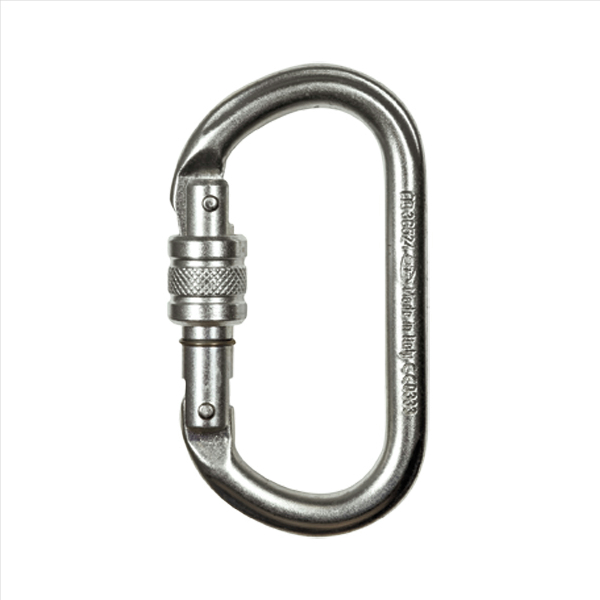 Stahlkarabiner oval OW: 18mm, 25kN EN 362, Schraubverschluss