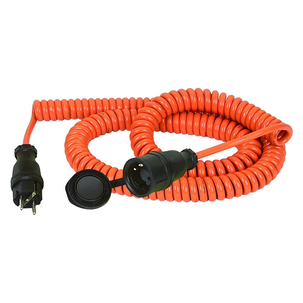 Wendelleitung 230V/16A,5,0m 3x1,5mm² Bauflex K35,mit Stecker und Kupplung