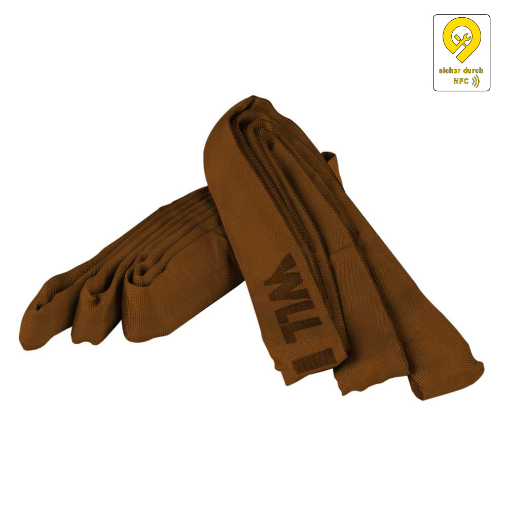 Rundschlinge RFID 6t - 1,0m Nutzlänge braun,nach EN 1492-2