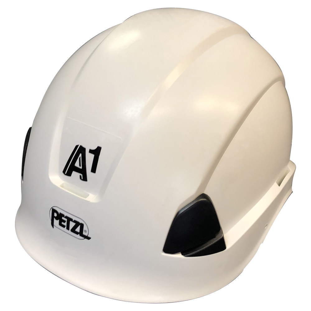 Steinschlag-Schutzhelm "A1" weiß EN397, mit A1 Branding rot