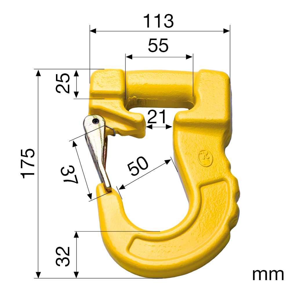 Rundschlingen-/Hebebandhaken RH-3 gelb,Tragfähigkeit 3.000kg