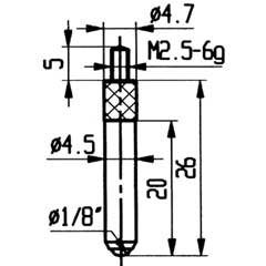 Messeinsatz Modell 8 für alle Messuhren mit Innengewinde M2