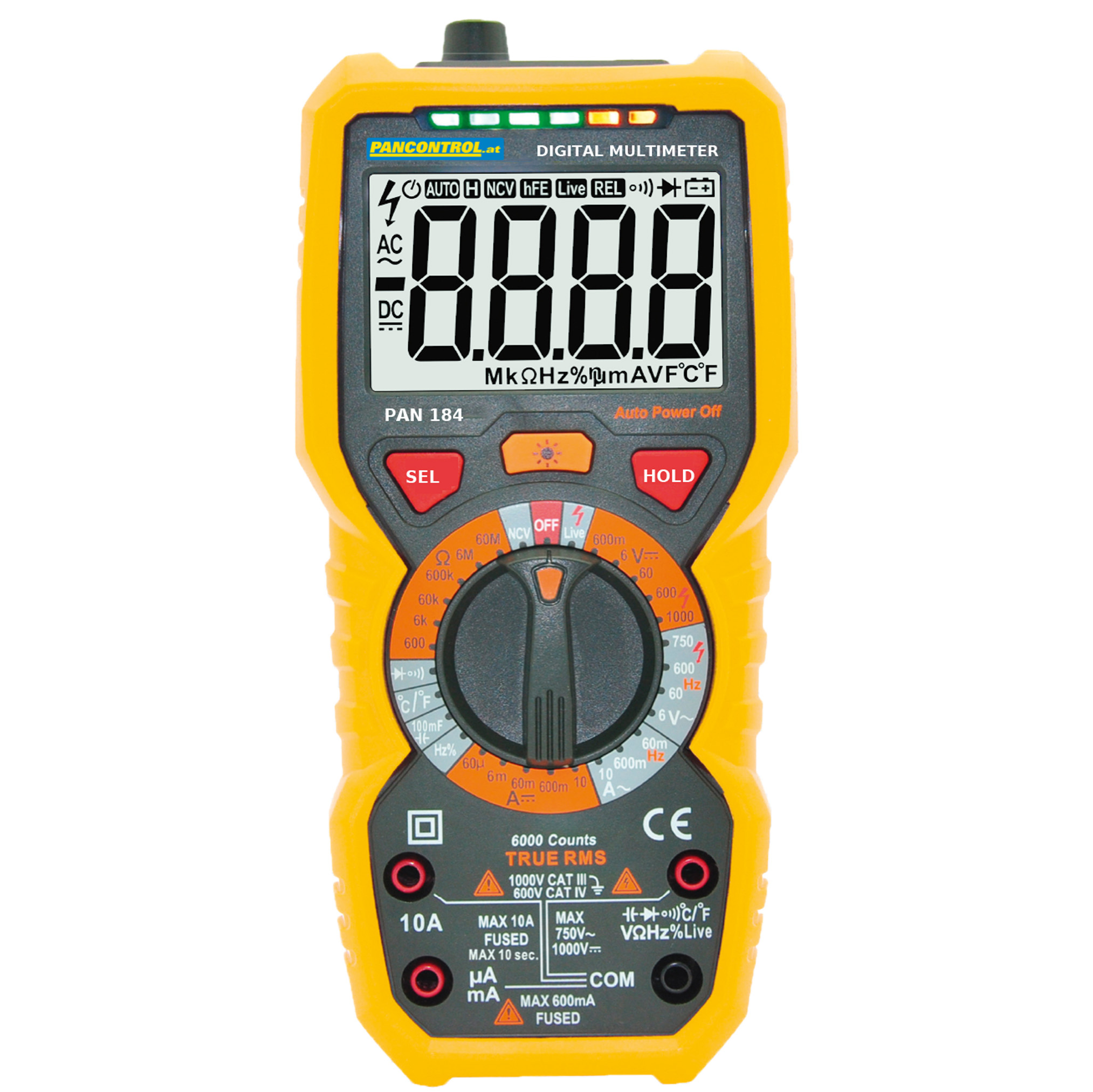 PAN 184 DigitalmultimeterTrue RMS 1000V mit Kapazitäts-,Frequenz-u.Temp.Messung