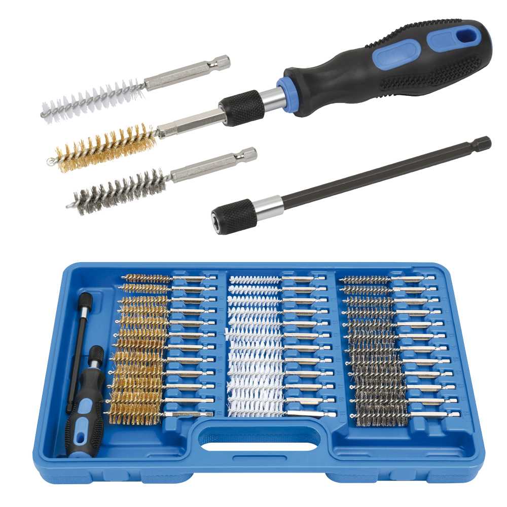 Bürstsortiment 38-teilig 8-19mm Ø6x100mm Schaft,in Box,mit Halter