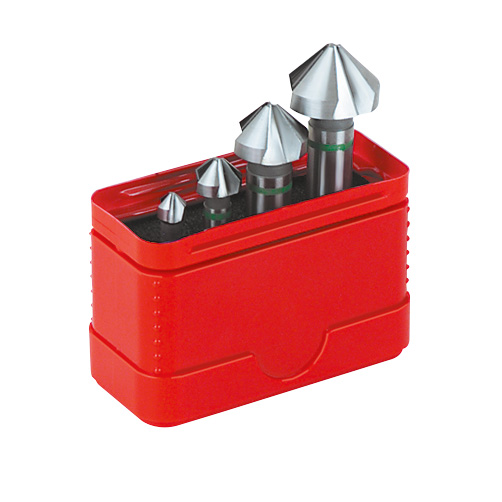 90° HSS-Senkersatz 4-tlg M3-M10 6,3-20,5mm Durchmesser,in Box