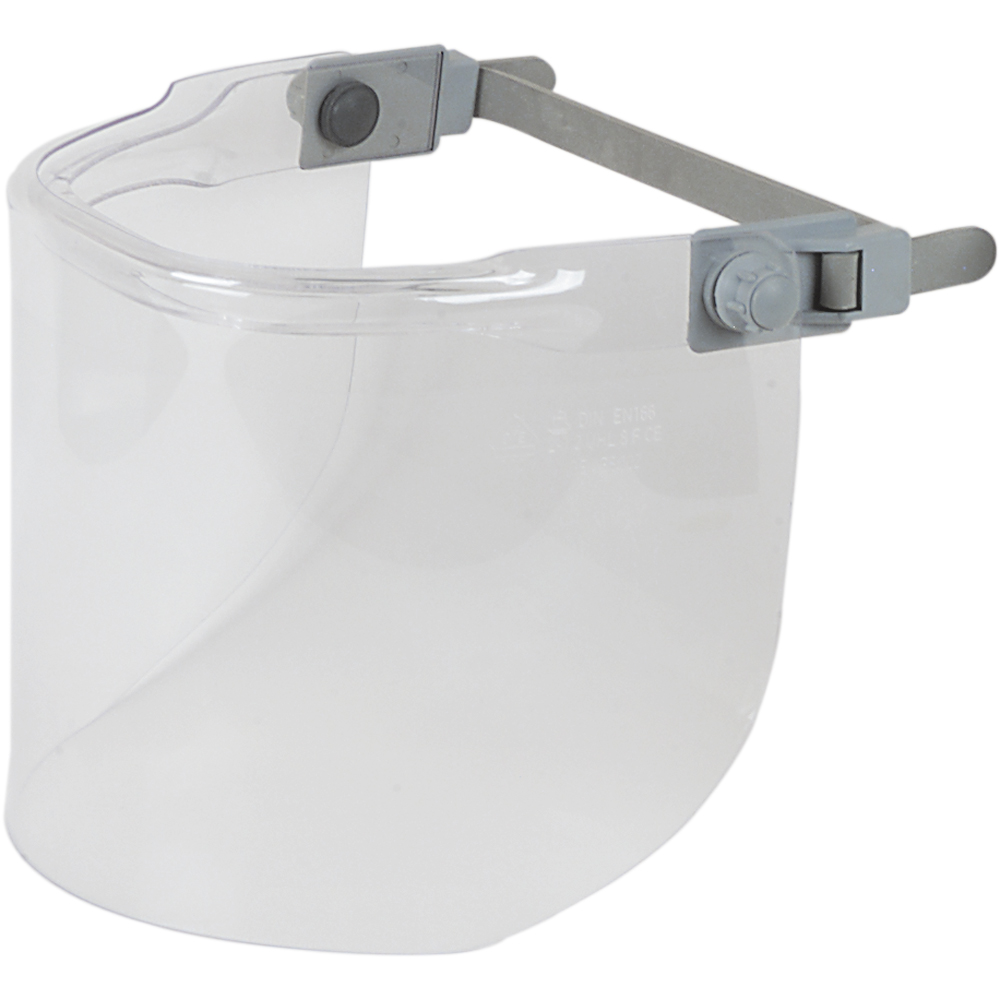 VDE Elektriker-Schutzschild, bis 1000V Polycarbonat, Helmhalterung 460x200mm