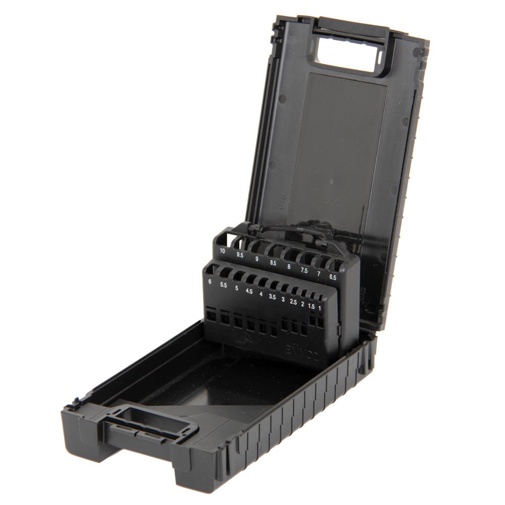 Spiralbohrer-Kassette leer 1,0-10,0mm für 19 Bohrer, Kunststoffkassette