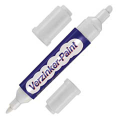Permanent-Farbmarker weiß,mit 2 Spitzen wasserfest,ideal zum Verzinken