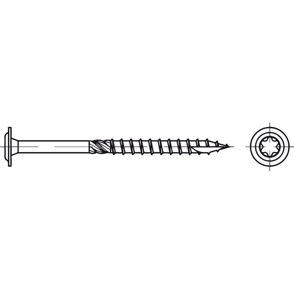 Holzbauschraube CE FS ST A2K TX 8 x 360 SENKKOPF GALV. VERZINKT VE=50
