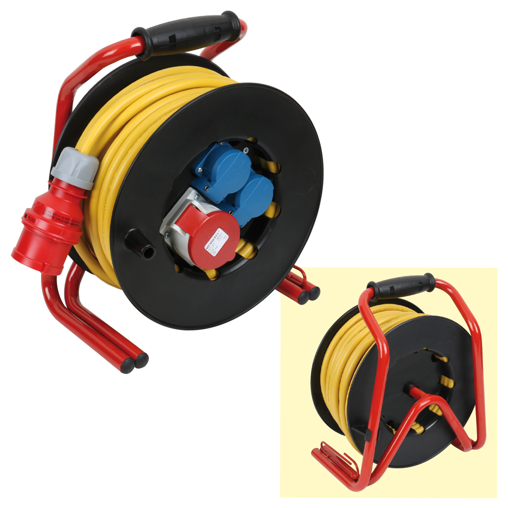 Leitungsroller 400V/16A,25m 5x1,5mm² Baurobust K35,2x230V,1x400V CEE,IP44