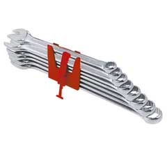 Gabel-Ringschlüssel-Satz 6-19,8-tl,15° abgewinkelt,Chrom-Vandium,DIN3113A