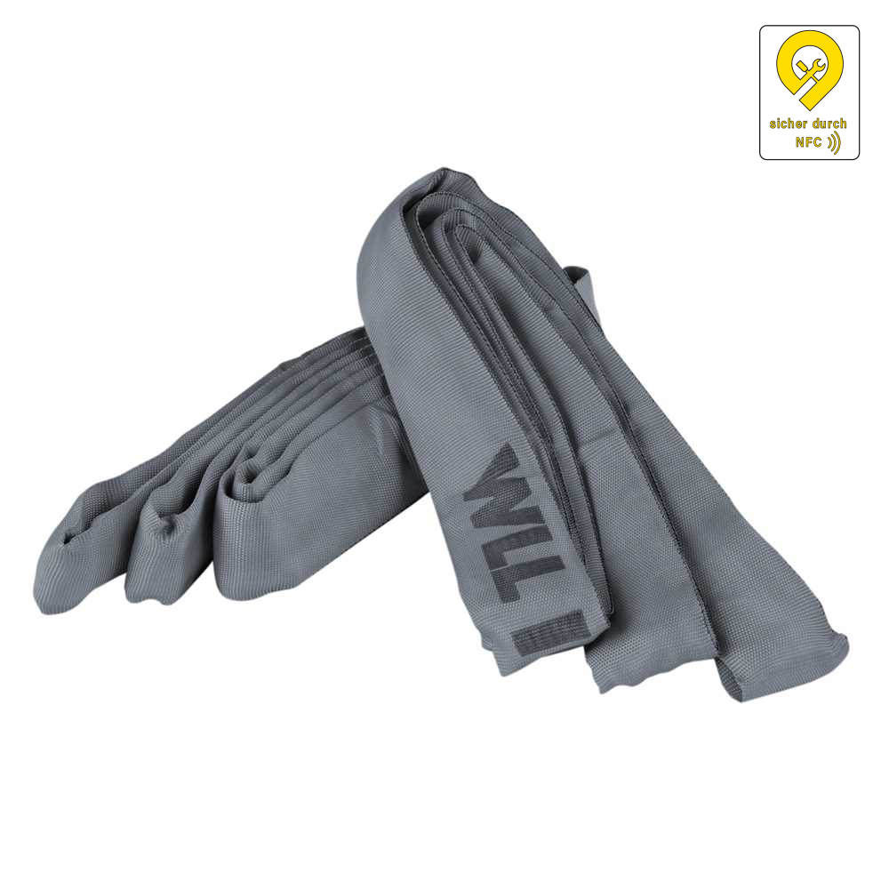 Rundschlinge RFID 4t - 8,0m Nutzlänge grau,nach EN 1492-2