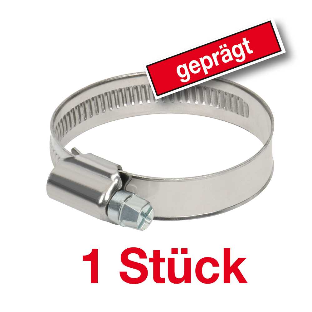 Schlauchschelle 12/40-60mm geprägt,SW7 rostfreier Chromstahl
