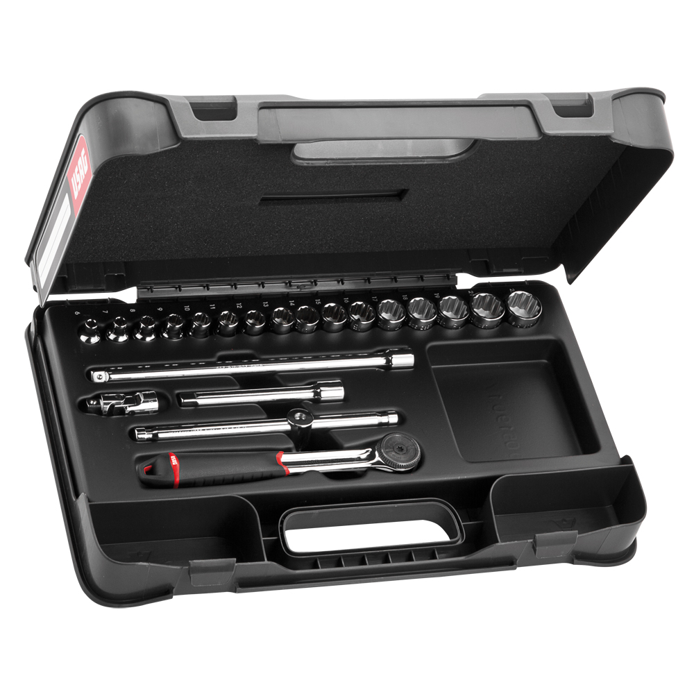 Stecknusskassette U606-3/8" A 6-22mm 21-teilig,Van.USAG-Extra,Blechkassette