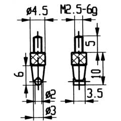 Messeinsatz Modell 15 für alle Messuhren mit Innengewinde M2