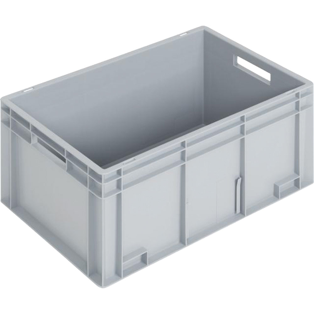 Stapelbehälter 600x400x280mm grau Durchfassgriffe,geschlossene Ausführung