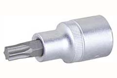 Torxnuss 1/2" TX 60-50mm lang CV-Stahl,verchromt,Einsatz brüniert