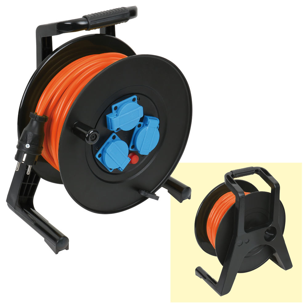 Leitungsroller 230V/16A,25m 3x1,5mm² Bauflex K35,3x230V,IP44,Thermoschutz