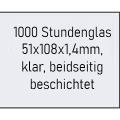 1000-Stunden-Glas 51x108mm Glas beidseitig beschichtet