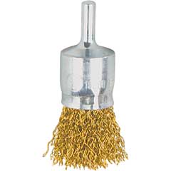 Pinselbürste Messing 22mm 0,30mm Messingdraht gewellt,mit 6mm Schaft