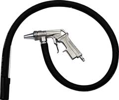 Sandstrahlpistole mit Saugschlauch und Lüftungsrohr