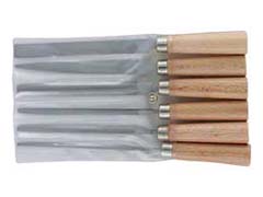 Chrom-Schlüsselfeilen-Satz 6-teilig Hieb-2,L=100mm,in Etui,hartverchromt