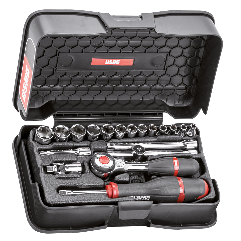 Stecknusskassette U606 1/4" 19-teilig 4-14mm,Vanadium-USAG-Extra