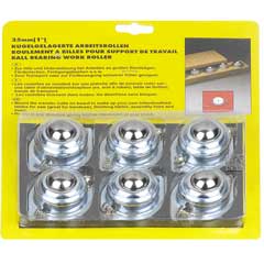 Kugelrollset 16mm/25kg 6 Stück kugelgelagert