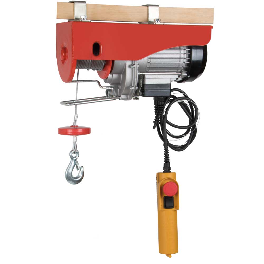 Elektro-Seilwinde 400kg 230V komplett  m it 11m Seil und Kabel-Fernsteuer