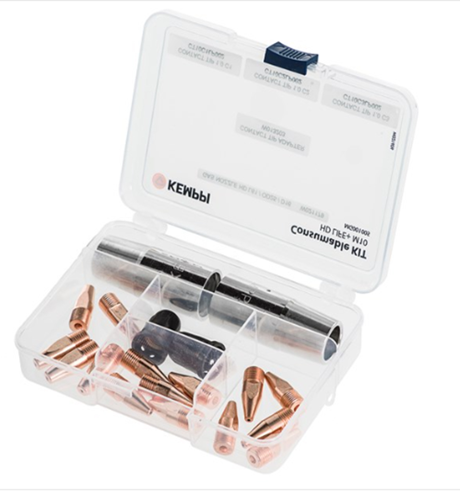 Verschleißteile-Box 19-tl.für GX303+305 GHD/Flexl.MIG/MAG HD LIFE+M10,Düse Ø25