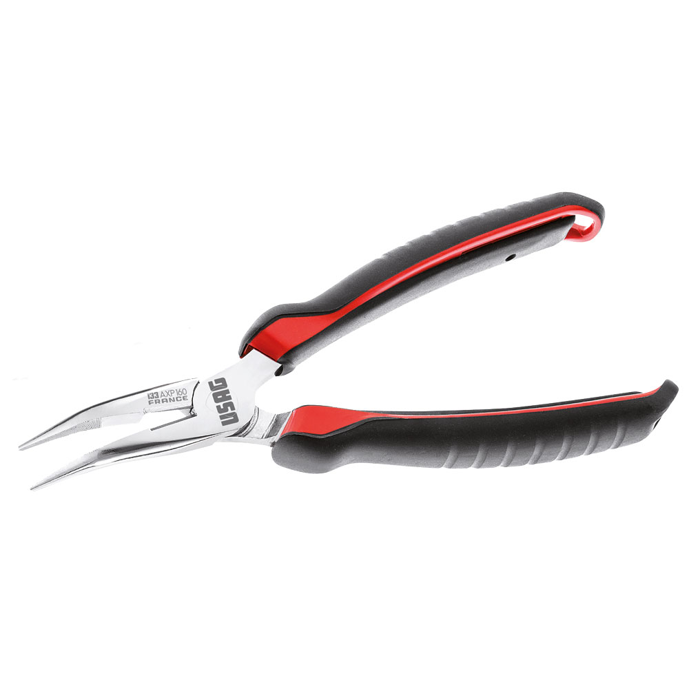 Langbeck-Halbrund-Spitzzange U133AXP 160 isoliert,Vanadium-USAGExtra,45°gewinkelt