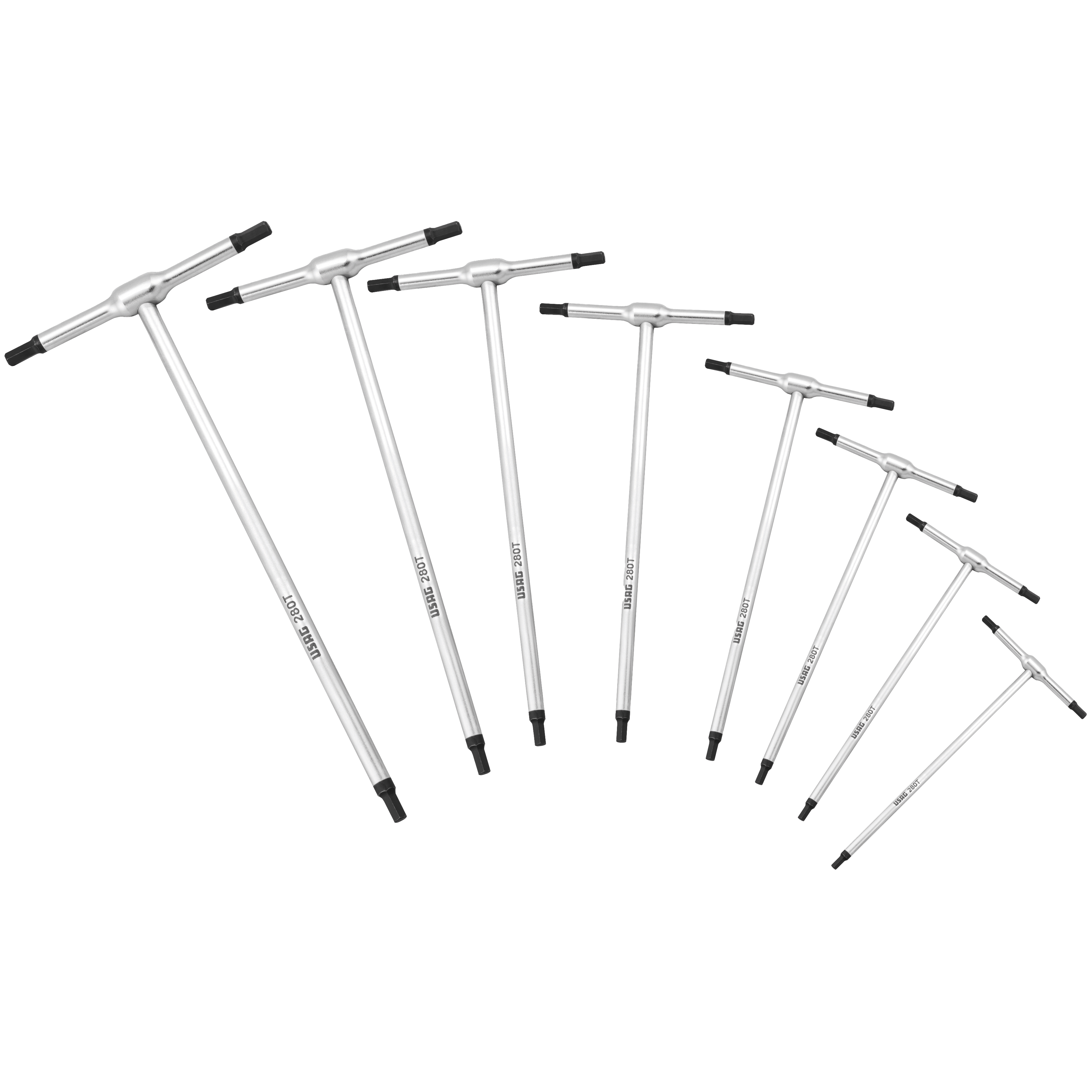 6-kant-T-Griff-Schlüssel-Satz 2-10mm 8-teilig,U280T/Se,Vanadium-USAG-Extra